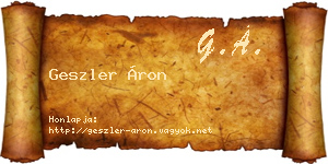Geszler Áron névjegykártya